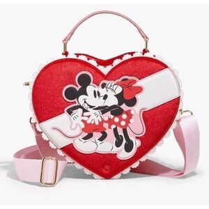Loungefly Disney Mickey & Minnie Chocolate Scented Figural Heart‎ Box Crossbody